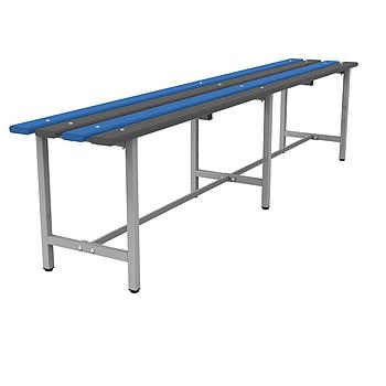 Скамья пластиковая влагостойкая на металлокаркасе "СТ 4П", 2000х350х460 мм, регулируемые опоры, каркас