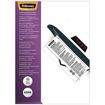 Чистящий лист для валов ламинаторов FELLOWES, формат A3, A4, 10 шт. в упаковке, FS-53206