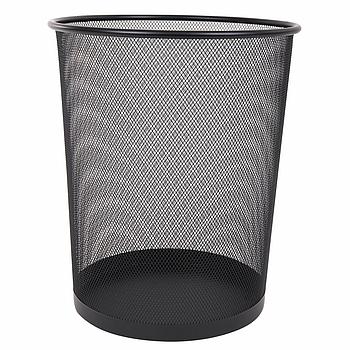 Корзина для бумаг БОЛЬШАЯ, 20 л, металлическая, черная, BRAUBERG "Germanium", 231956
