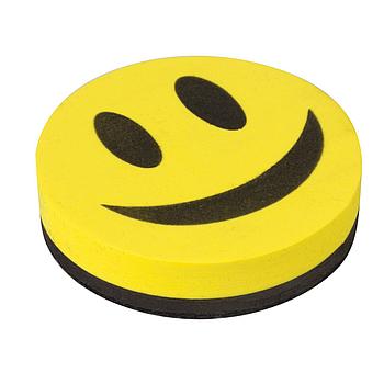 Стиратель магнитный для магнитно-маркерной доски, круглый, диаметр 90 мм, "Смайлик", STAFF "Basic", 236751