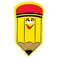 Стиратель магнитный для магнитно-маркерной доски ЮНЛАНДИЯ "Карандаш", 55х100 мм, желтый с рисунком, 237507