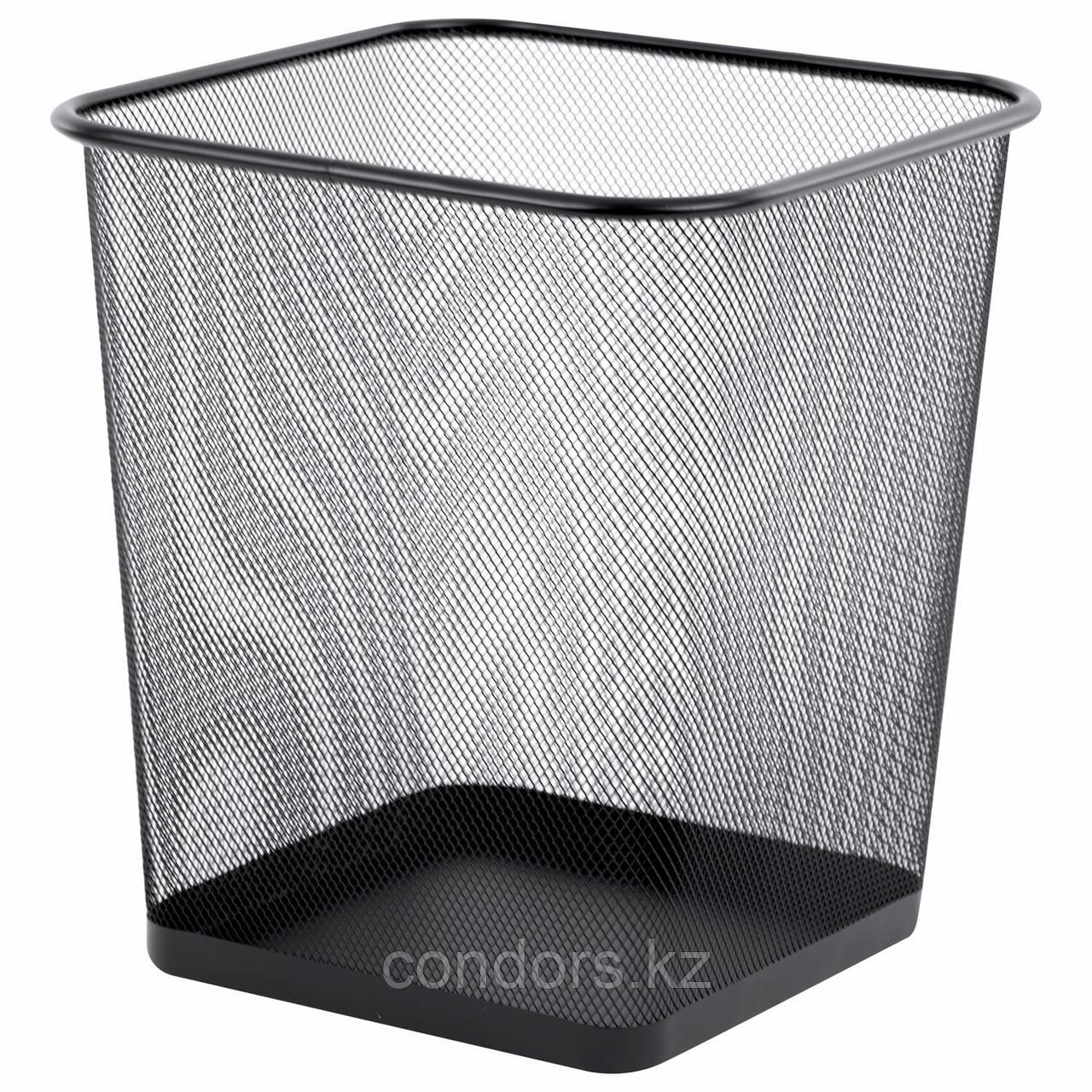 Корзина для бумаг квадратная 17 литров, BRAUBERG "Germanium", металл, черная, 237975, фото 1