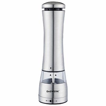 Мельница для соли и специй электрическая с подсветкой, 4 уровня помола, PM-3, DASWERK, 456621