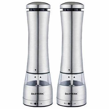 Набор мельниц для соли и специй электрические с подсветкой, 2 шт., PM-4, DASWERK, 456622