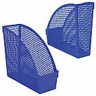 Лоток вертикальный для бумаг STAFF "Profit", 270х100х250 мм, сетчатый, полипропилен, синий, 237250, фото 2