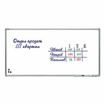 Доска магнитно-маркерная 120х240 см, алюминиевая рамка, лаковое покрытие, 2х3 (Польша), TSA1224