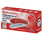 Степлер №10 BRAUBERG "Original", до 12 листов, с антистеплером, красный, 222532, фото 2