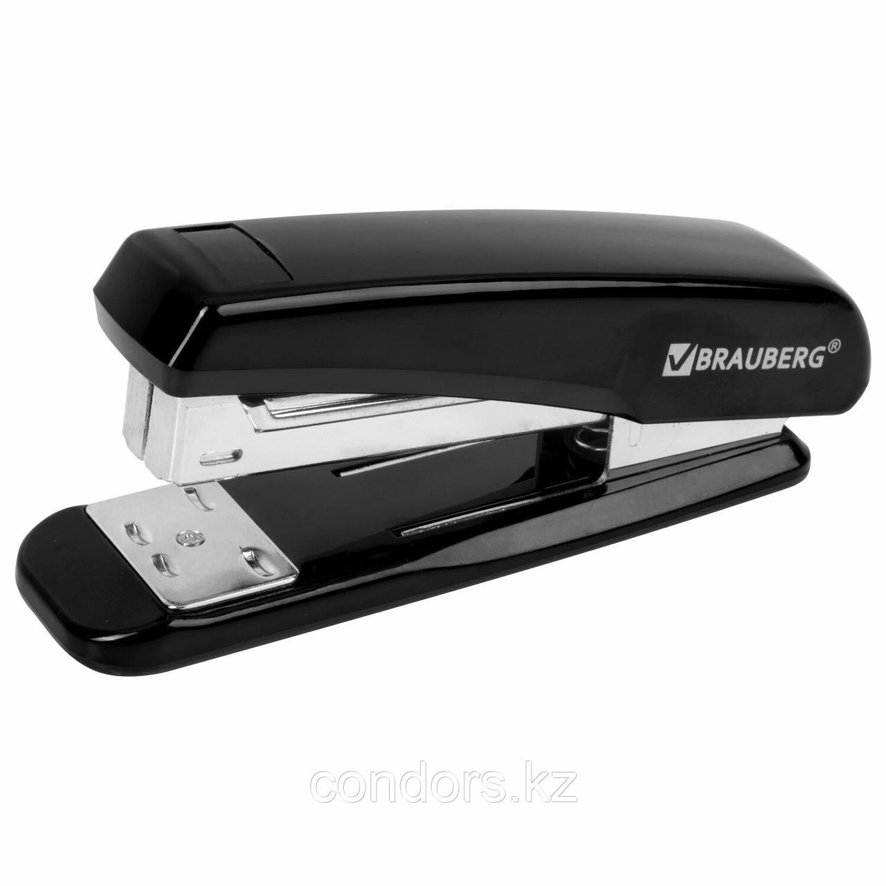 Степлер №24/6, 26/6 BRAUBERG "Classic", до 25 листов, черный, 222546, фото 1