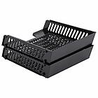 Лотки горизонтальные для бумаг, НАБОР 2 шт. (358х272х138 мм), сетчатые, черные, BRAUBERG-MAXI, 231360, фото 2