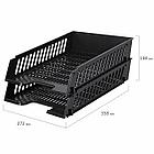 Лотки горизонтальные для бумаг, НАБОР 2 шт. (358х272х138 мм), сетчатые, черные, BRAUBERG-MAXI, 231360, фото 6