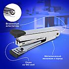 Степлер №10 металлический BRAUBERG "Classic-M", до 15 листов, с антистеплером, черный, 227626, фото 8