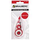 Корректирующая лента BRAUBERG RED POWER, 5 мм х 6 м, корпус прозрачный, механизм перемотки, европодвес, 220641, фото 2