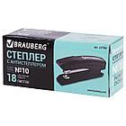 Степлер №10 BRAUBERG "Black Jack", до 18 листов, антистеплер, черный, 227763, фото 2