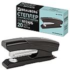 Степлер №24/6, 26/6 BRAUBERG "Black Jack", до 20 листов, антистеплер, черный, 227764, фото 3