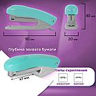 Степлер №10 BRAUBERG "Original", до 12 листов, с антистеплером, бирюзовый, 227765, фото 10