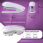 Степлер №10 BRAUBERG "Original", до 12 листов, с антистеплером, белый, 227769, фото 10