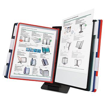 Демосистема настольная/настенная, с 10 цветными панелями А4, металлическая основа, черная, BRAUBERG "SOLID",