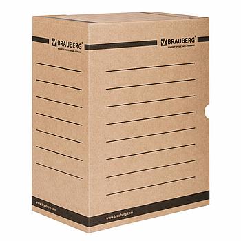 Короб архивный с клапаном А4 (260х325 мм), 150 мм, до 1400 листов, плотный, микрогофрокартон, BRAUBERG, 124849