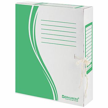 Папка архивная с завязками А4 (325х260 мм), 75 мм, до 700 листов, плотная, микрогофрокартон, ЗЕЛЕНАЯ,