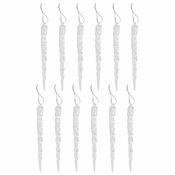 Украшение ёлочное "Сосульки акриловые", 12 шт., 11,5 см, ПВХ-бокс, ЗОЛОТАЯ СКАЗКА, 592147