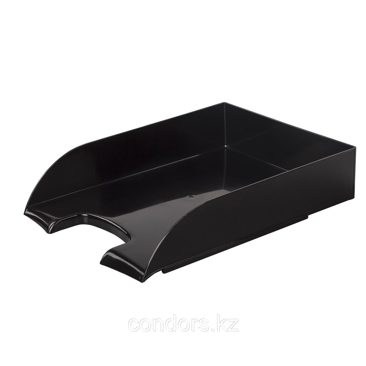 Лоток горизонтальный для бумаг BRAUBERG "Office style", 320х245х65 мм, черный, 237286, фото 1