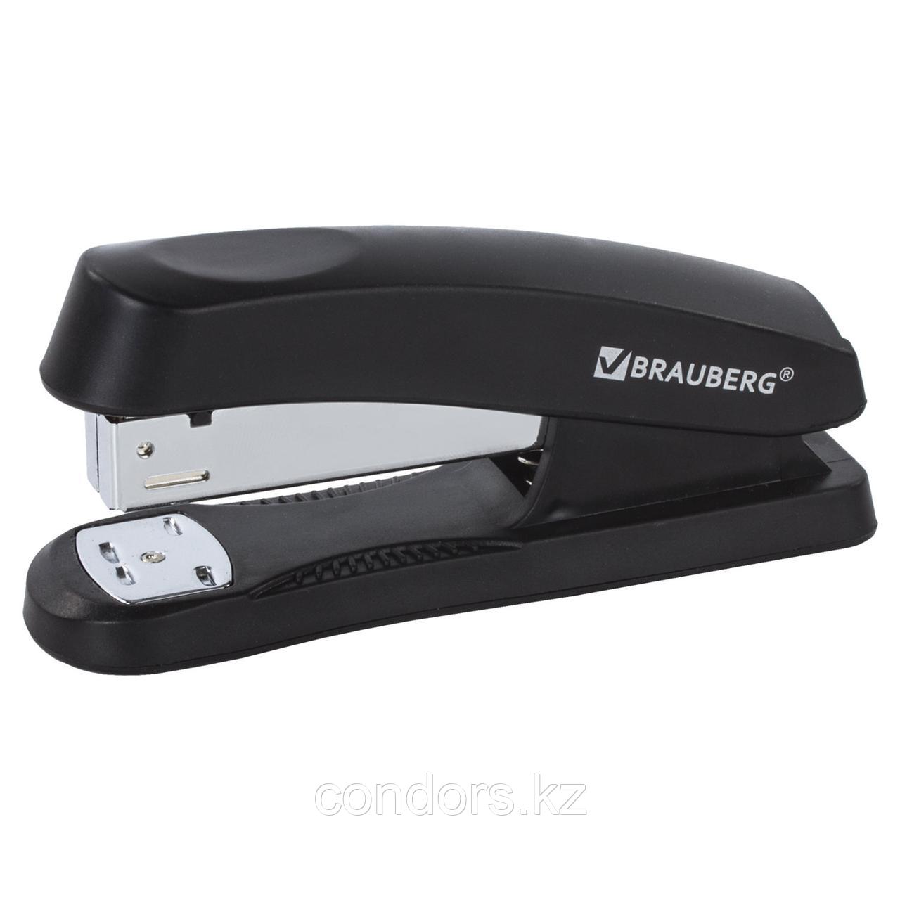 Степлер №24/6, 26/6 BRAUBERG "Standard+", до 30 листов, черный, 228608, фото 1