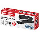 Степлер №24/6, 26/6 металлический BRAUBERG "Office", до 30 листов, черный, 228611, фото 2