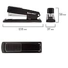 Степлер №24/6, 26/6 металлический BRAUBERG "Office", до 30 листов, черный, 228611, фото 4