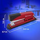 Степлер №24/6, 26/6 металлический BRAUBERG "Office", до 30 листов, красный, 228613, фото 9