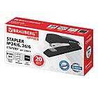 Степлер №24/6, 26/6 металлический BRAUBERG "Office", до 20 листов, черный, 228614, фото 2