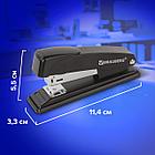 Степлер №24/6, 26/6 металлический BRAUBERG "Office", до 20 листов, черный, 228614, фото 10