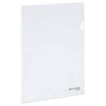 Папка-уголок жесткая А4, прозрачная, 0,15 мм, BRAUBERG EXTRA, 271701