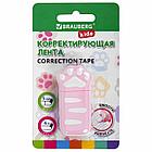 Корректирующая лента BRAUBERG KIDS "ЛАПКИ", 5 мм х 6 м, корпус розовый, блистер, 272497, фото 3