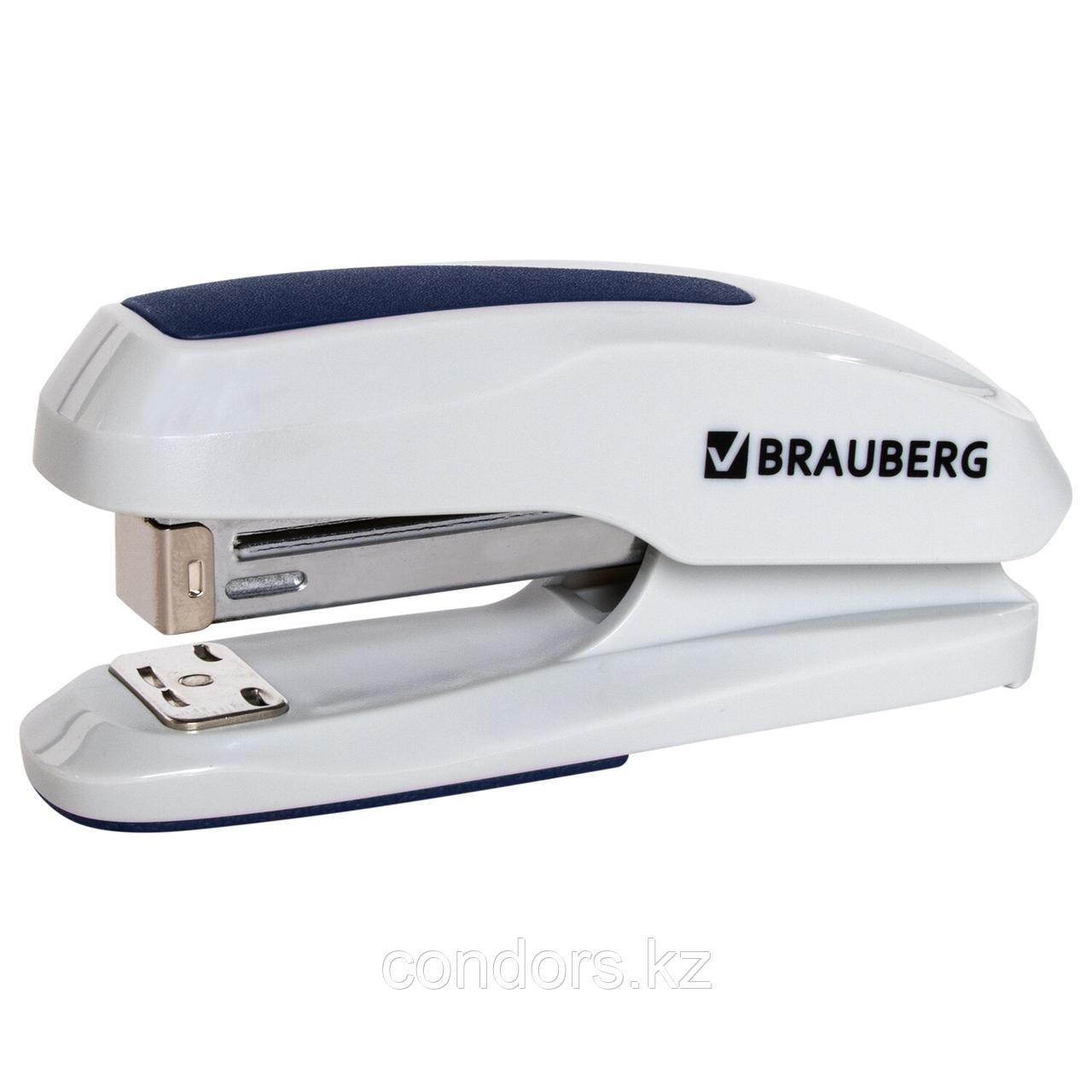Степлер №24/6, 26/6 BRAUBERG "Extra", до 30 листов, серо-синий, 229087, фото 1