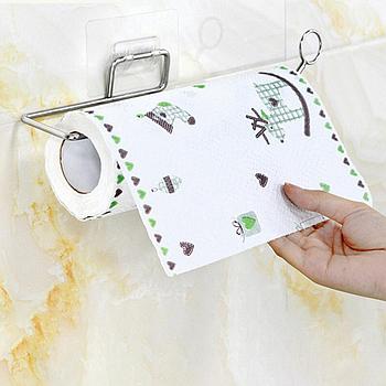 Держатель для бумажных полотенец и рулонных салфеток самоклеящийся, хром, LAIMA HOME, 607998