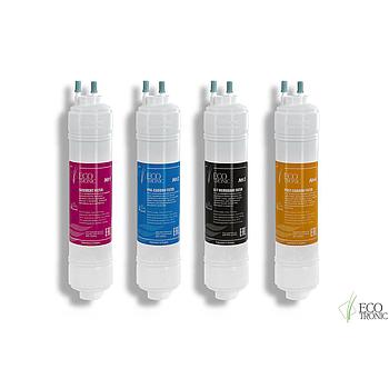 Фильтры для пурифайеров 12 дюймов, ресурс до 10 000 л, КОМПЛЕКТ 4 шт., ECOTRONIC, 11748