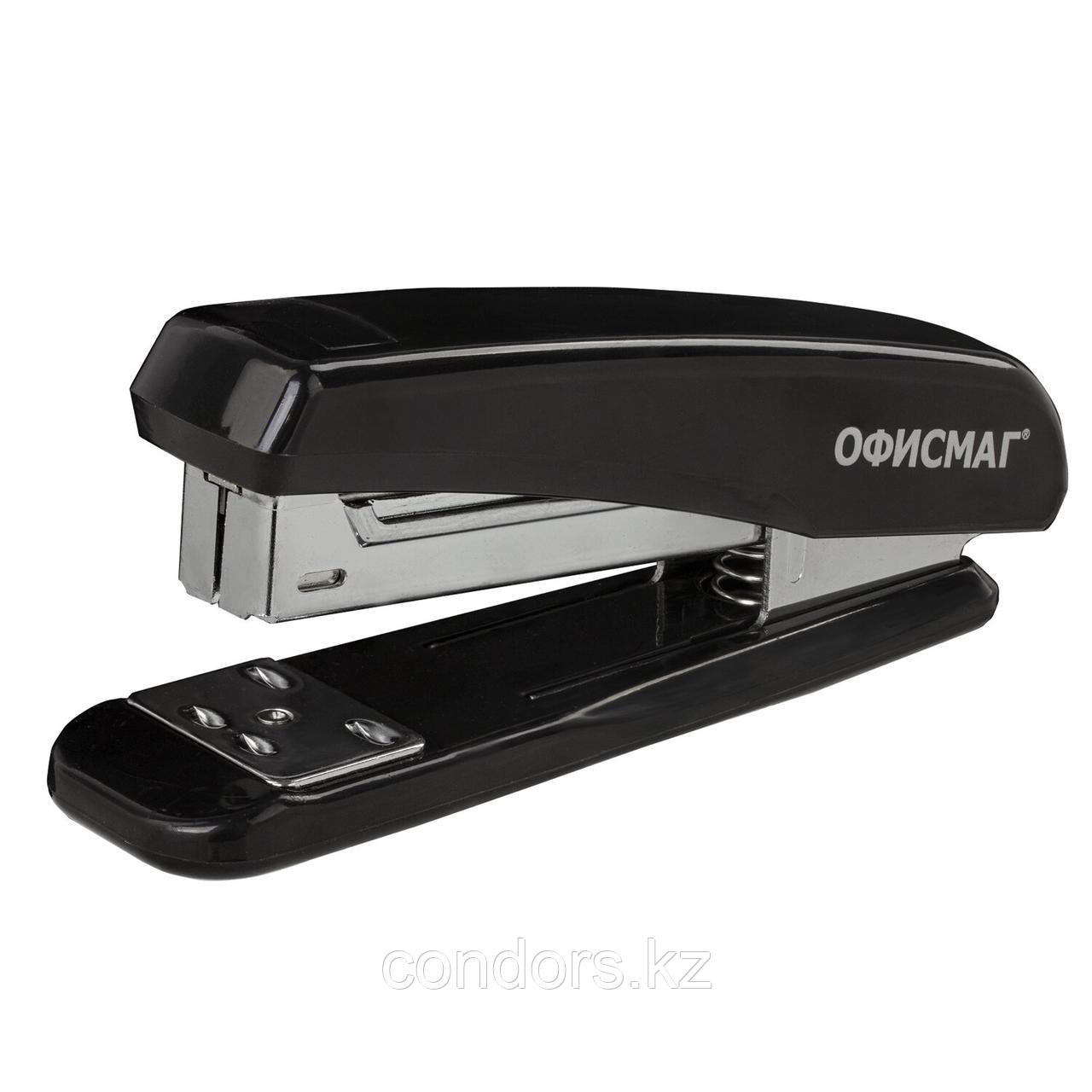 Степлер №24/6, 26/6 ОФИСМАГ, до 25 листов, черный, 229691, фото 1