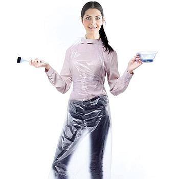 Фартуки полиэтиленовые, КОМПЛЕКТ 100 шт., одноразовые, ЭКСТРА, размер 68 см х 110 см, плотность 16 мкм, LAIMA,