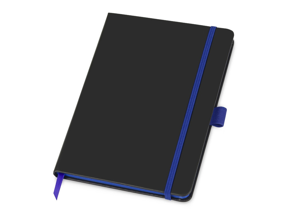 Блокнот ColorNote Black, твердая обложка A5, 80 листов, черный с синим, фото 1