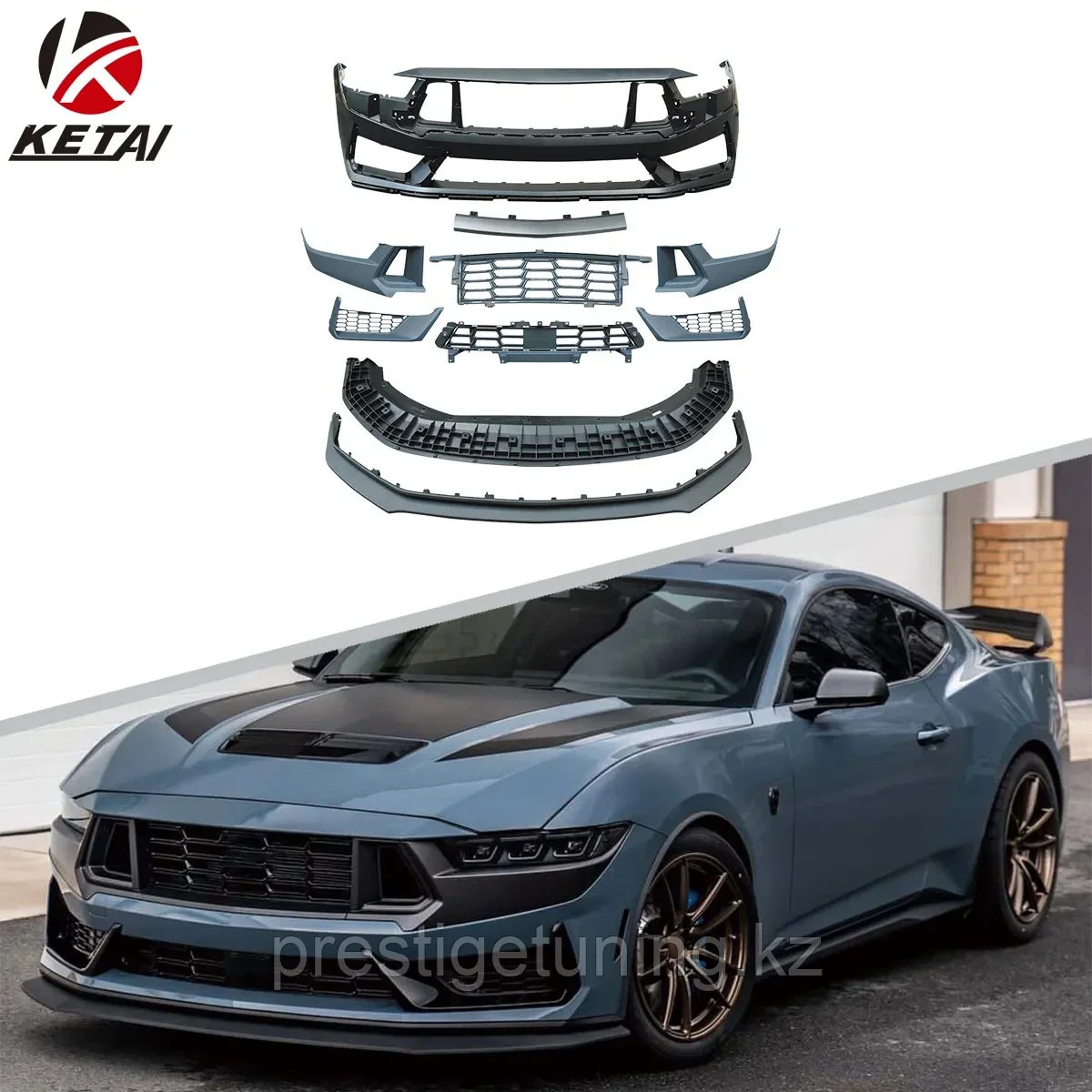 Передний бампер на Ford Mustang (VII) 2023-по н.в дизайн Dark Horse