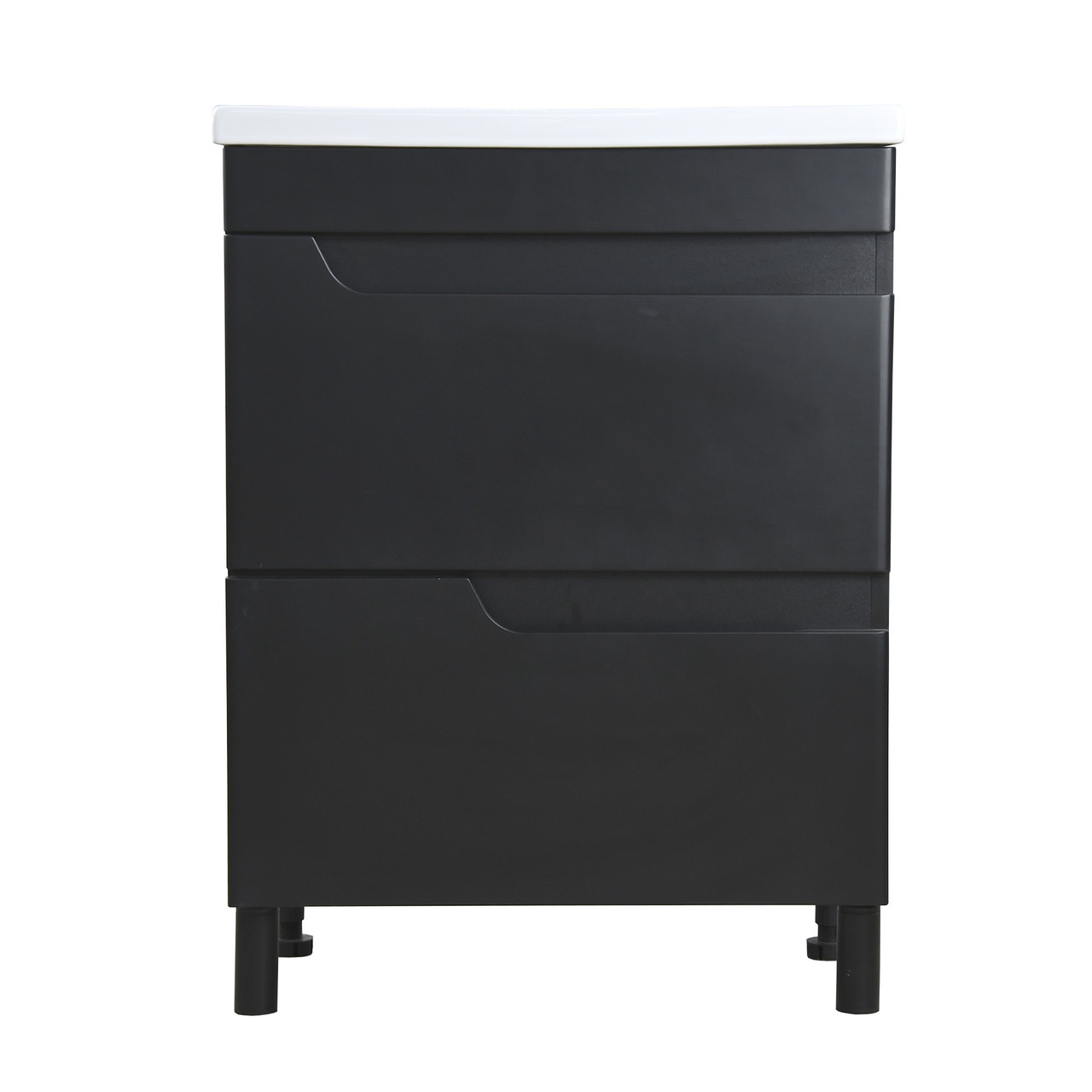 Комплект Тумба Милано черная 60 с белым умывальником K-98.36(19) Amelia60W, фото 1