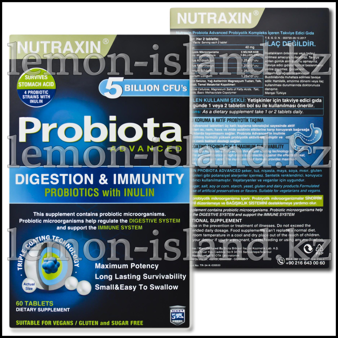 Комплекс "Пробиотики с инулином" в таблетках от Nutraxin (Турция)
