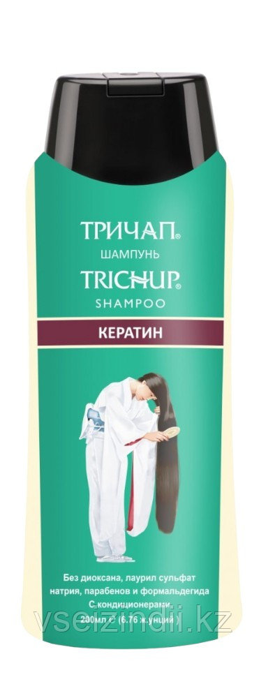 Шампунь с кератином Тричап для восстановления волос, 200 мл Trichup Keratin Shampoo Vasu, 2