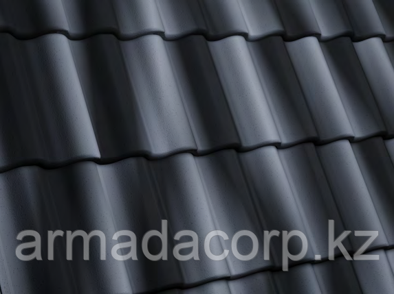 Рядная волновая Черепица Antik Графит, фото 1