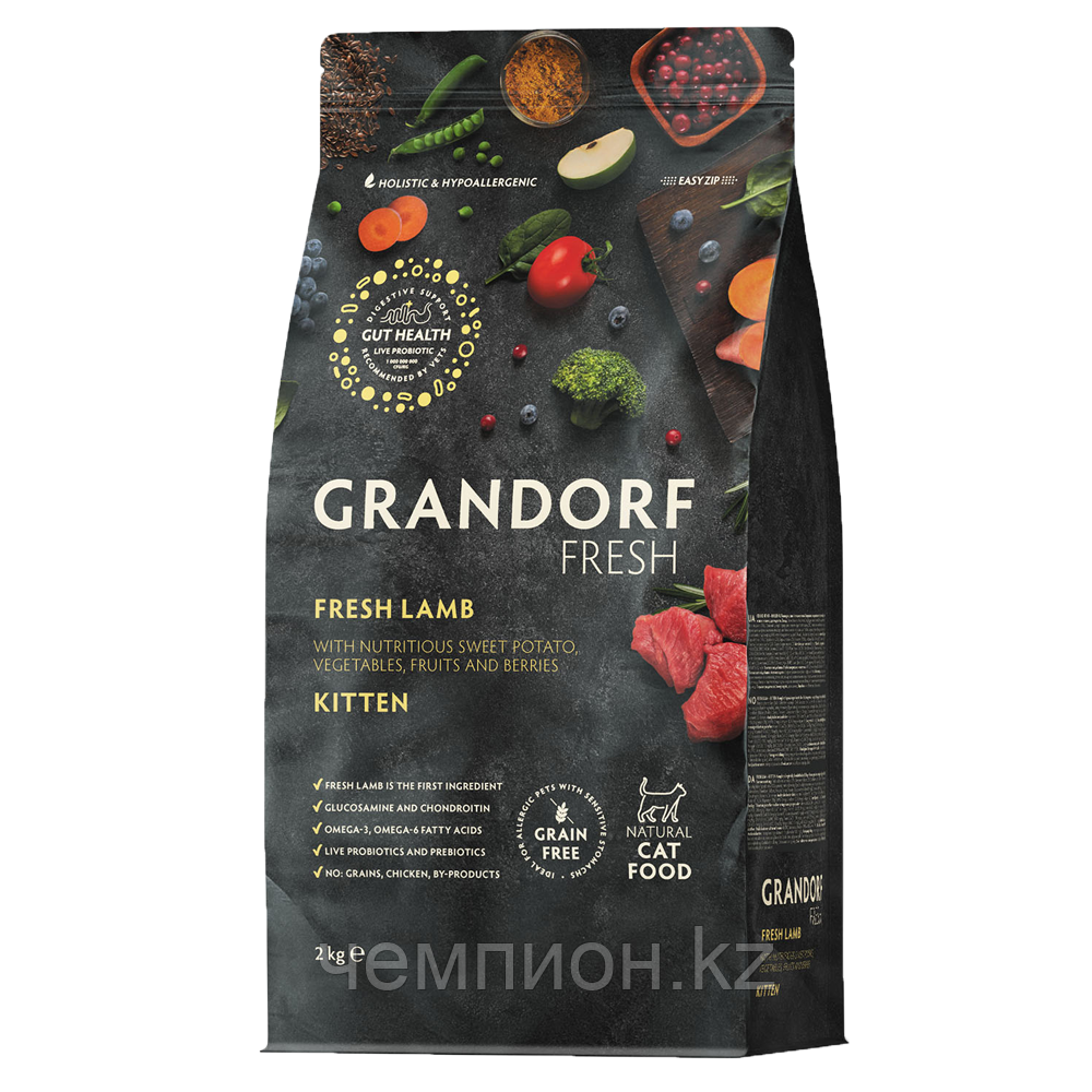 852529 GRANDORF FRESH Lamb & Potato Kitten - ягненок & батат для котят до 1 года уп. 2 кг