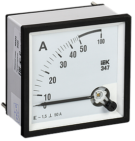 Амперметр аналоговый Э47 50А (72х72мм) класс точности 1.5 IEK