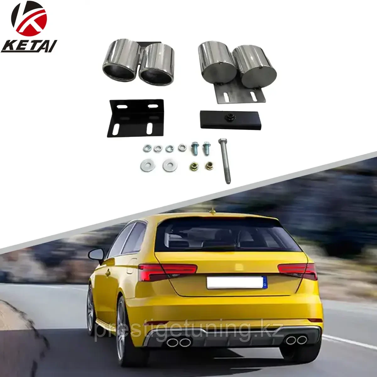 Насадки на глушители на Audi A3 2013-20 дизайн S3