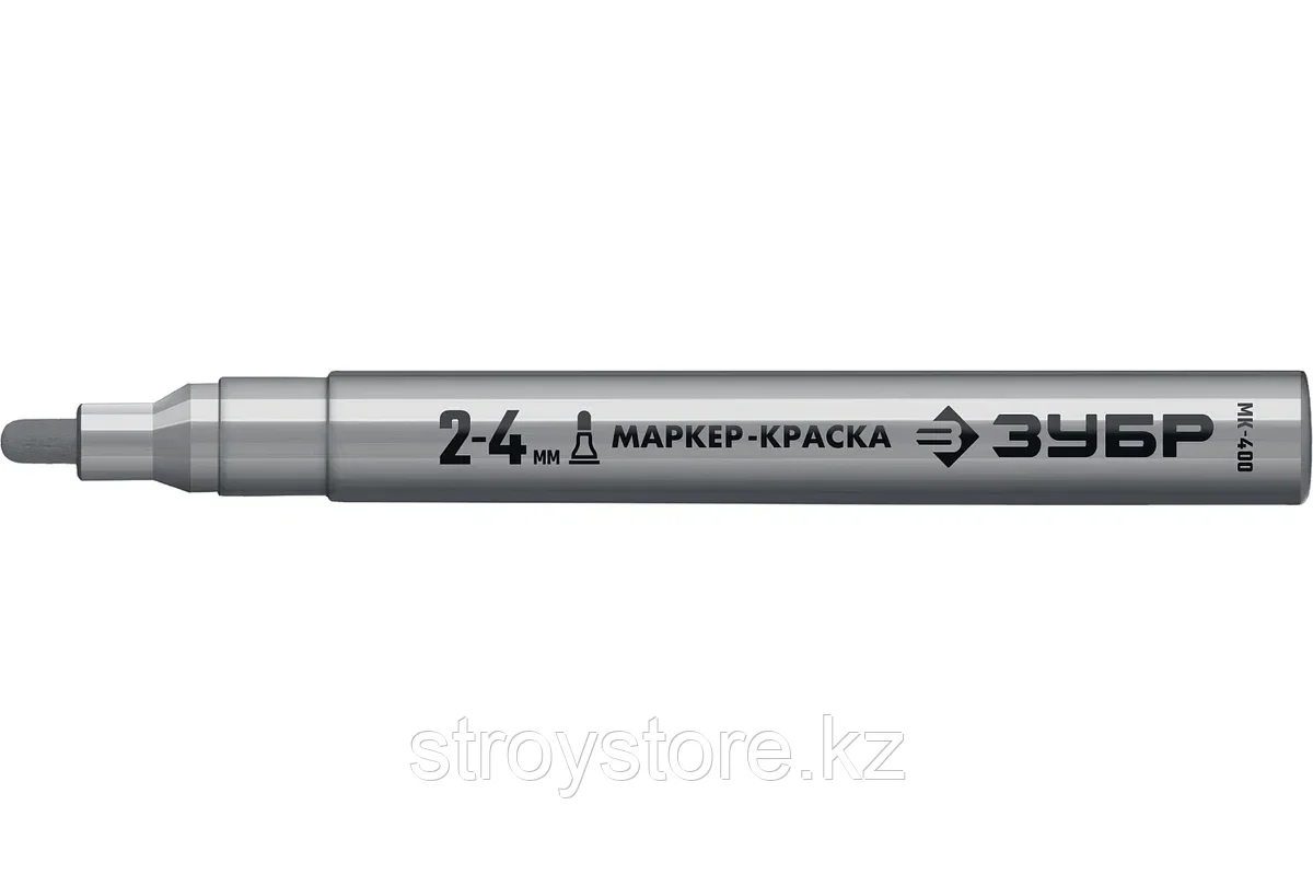 Маркер-краска, круглый, серебряный, ЗУБР ПРОФЕССИОНАЛ МК-400 2-4 мм
