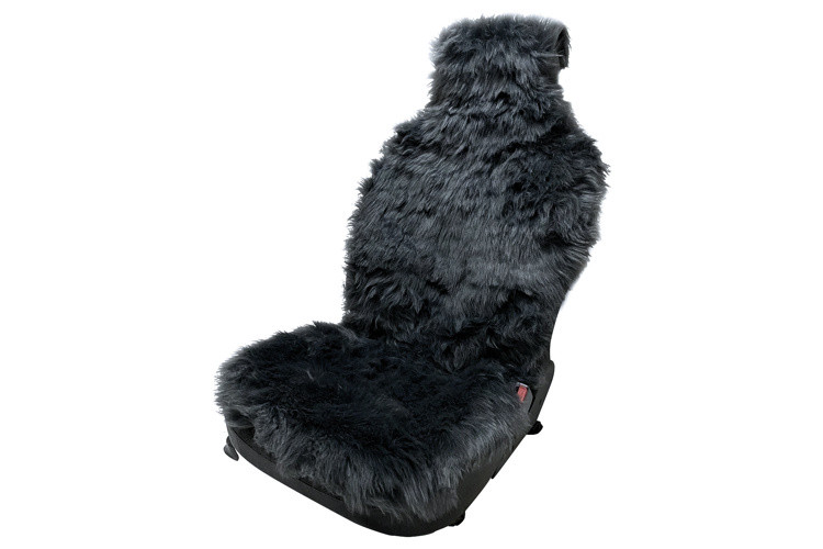 Меховая накидка на сиденье VA 25714B (натуральный мех) (черный), фото 1