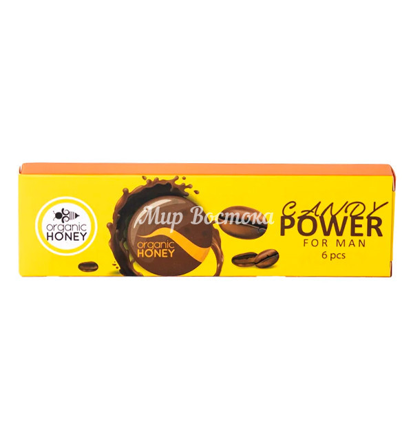 Candy Power Organic Honey – королевский биомёд для мужской силы (1 стикер - 6 конфет), фото 1